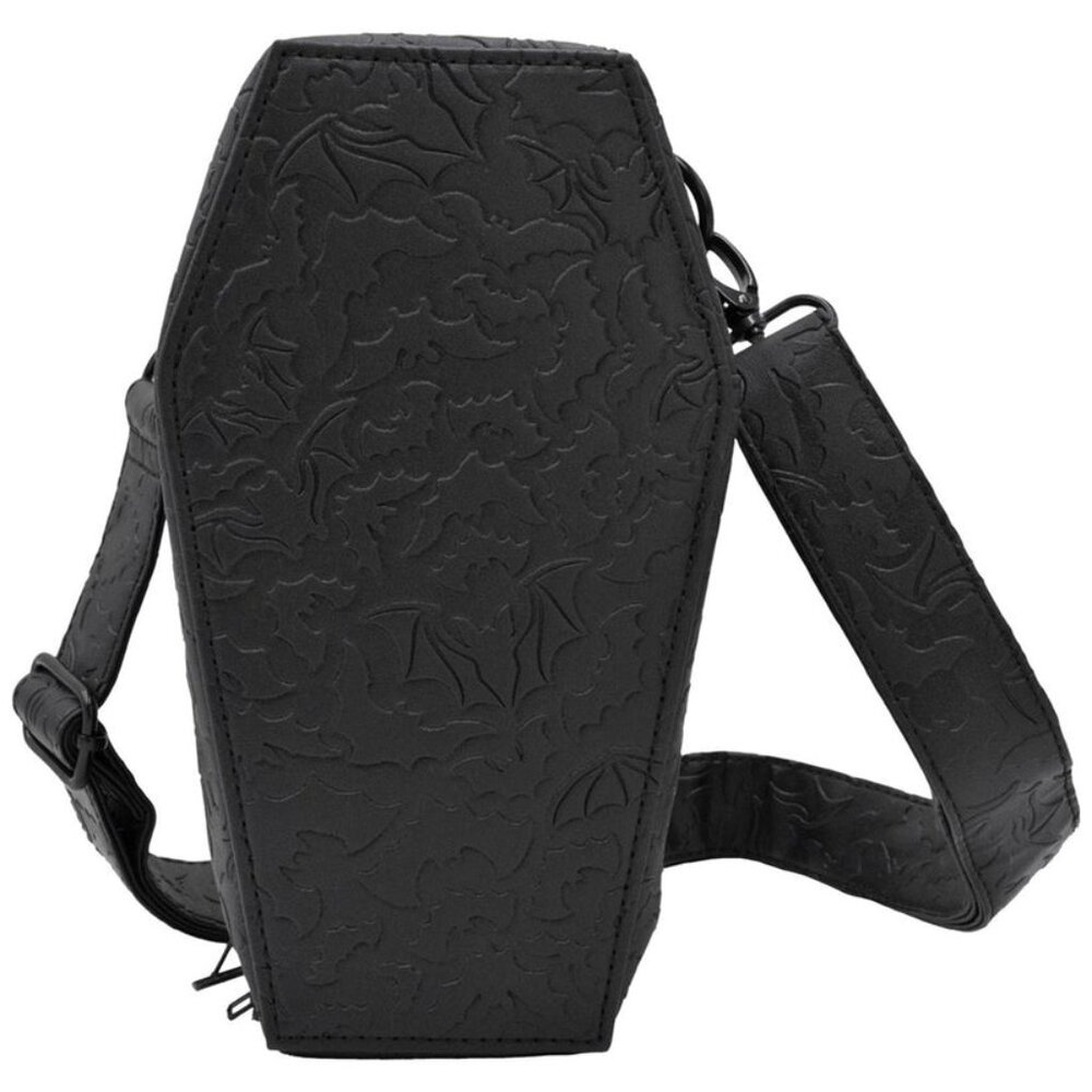 Embossed Vegan Leather Coffin Bat Repeat Hip Pouch Bag or Crossbody Purse NWT